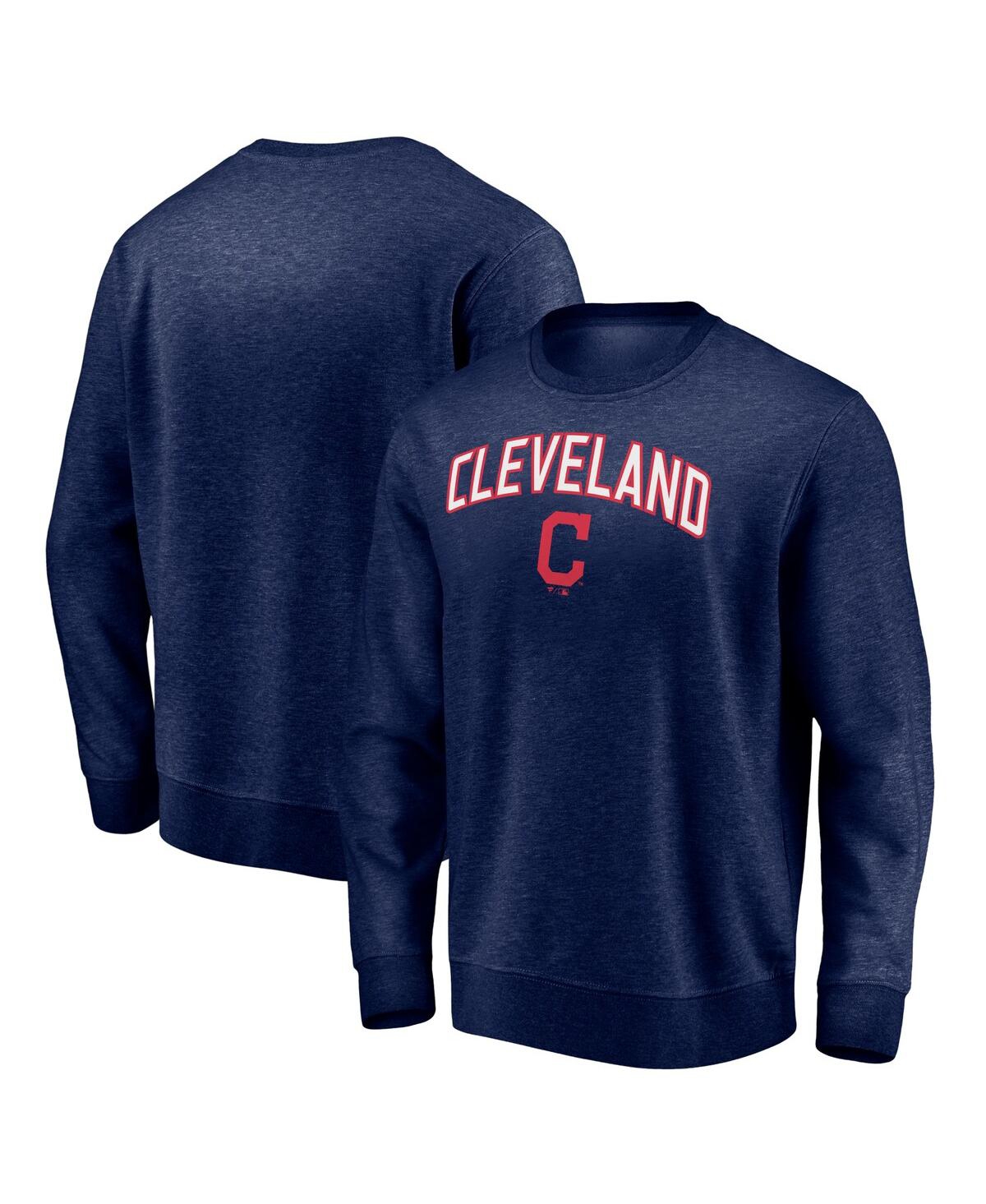Shop Fanatics Men's  Navy Cleveland Indians Gametime Arch Pullover Sweatshirt