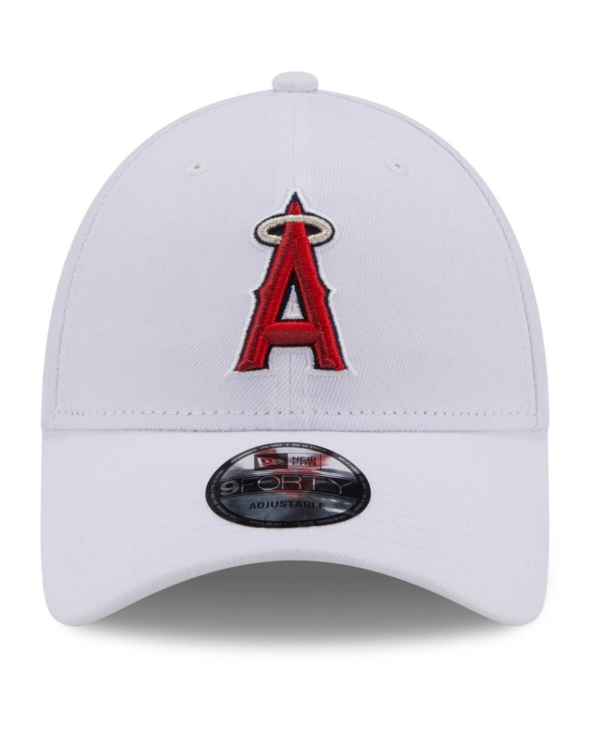 NEW ERA MEN'S NEW ERA WHITE LOS ANGELES ANGELS LEAGUE II 9FORTY ADJUSTABLE HAT 