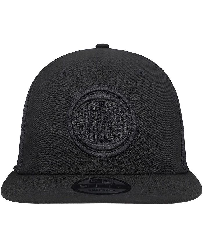 New Era Men's Black Detroit Pistons Classic 9FIFTY Trucker Snapback Hat ...