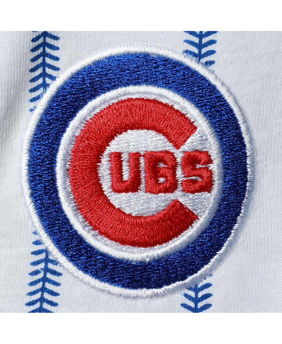 Newborn & Infant Boys and Girls Royal Chicago Cubs Power Hitter Short Sleeve Bodysuit - White