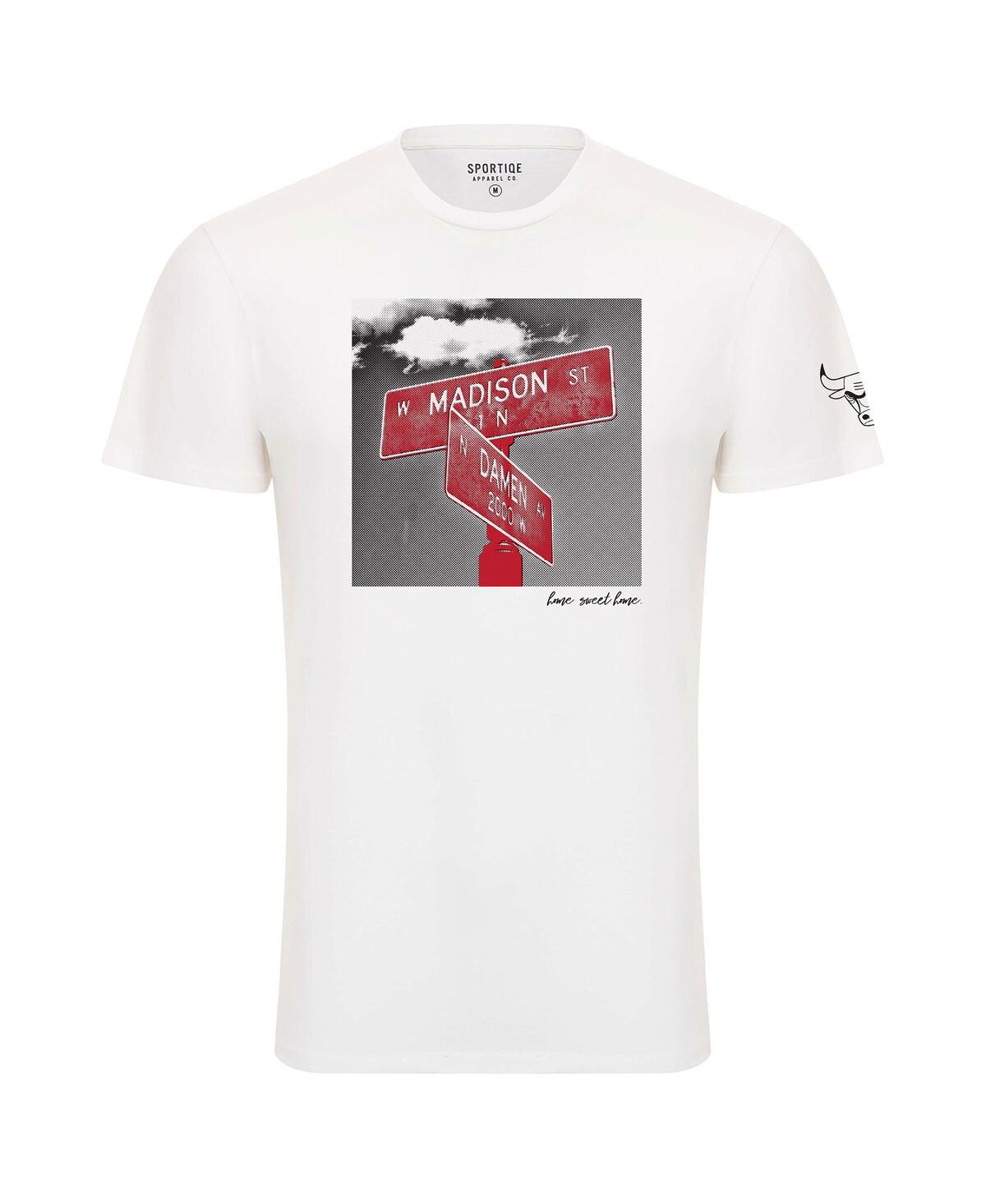Sportiqe Men's And Women's  White Chicago Bulls 1966 Collection Bingham T-shirt In White