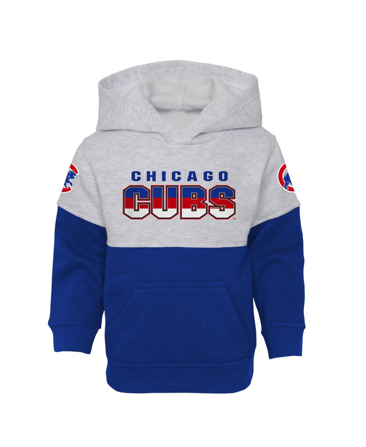 Outerstuff Infant Boys And Girls Royal And Heather Gray Chicago Cubs Playmaker Pullover Hoodie And Pants Set In Royal,heather Gray