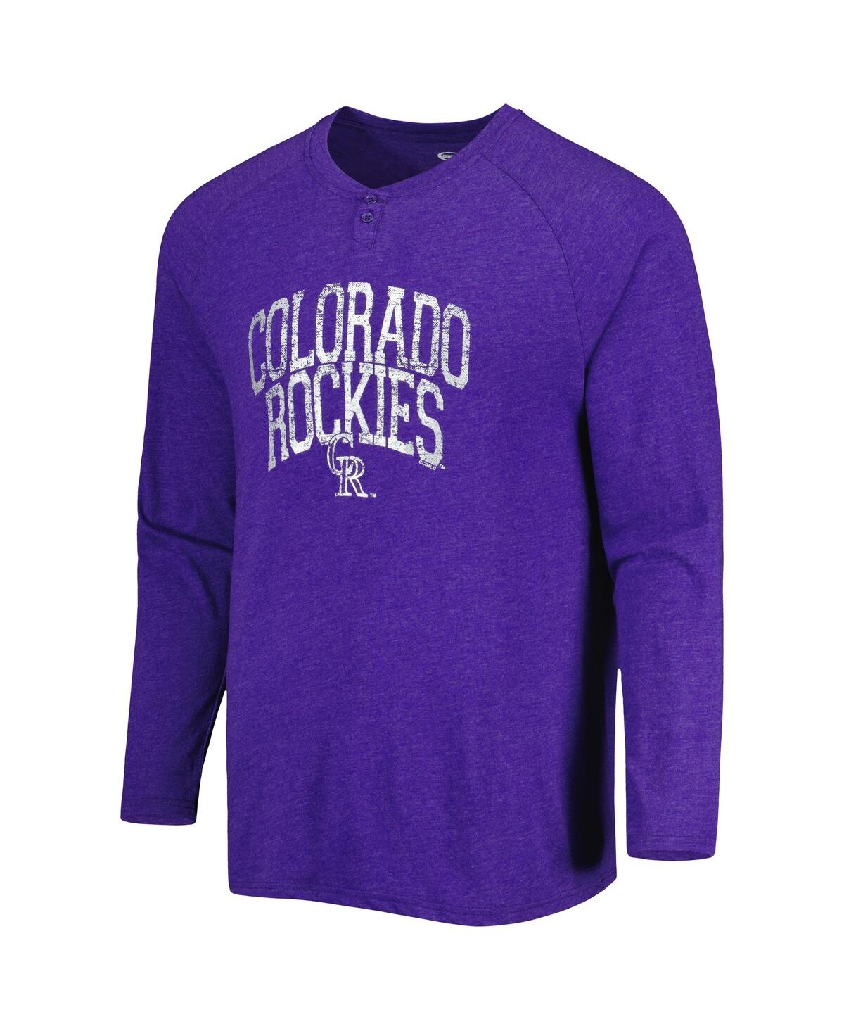 Shop Concepts Sport Men's  Purple Colorado Rockies Inertia Raglan Long Sleeve Henley T-shirt