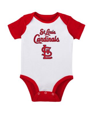 Infant Boys and Girls White and Heather Gray St. Louis Cardinals Two-Pack Little Slugger Bodysuit Set