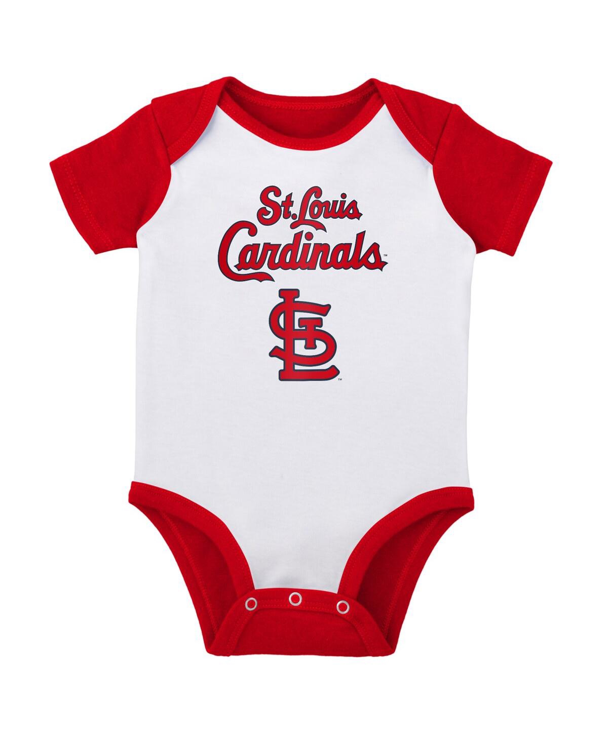 Infant Boys and Girlsand Heather Gray St. Louis Cardinals Two-Pack Little Slugger Bodysuit Set - White, Heather Gray