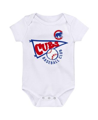Newborn and Infant Boys and Girls Royal, White, Heather Gray Chicago Cubs Biggest Little Fan 3-Pack Bodysuit Set