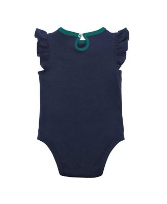 Newborn and Infant Boys and Girls Navy, Heather Gray Seattle Mariners Little Fan Two-Pack Bodysuit Set