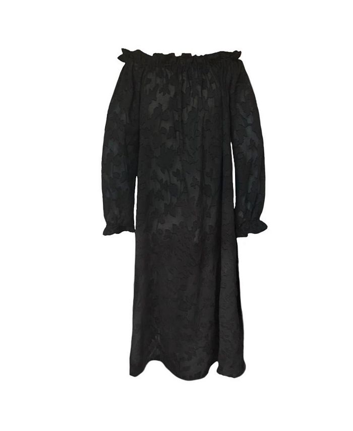 Casey Marks Women's Grace Dress in Black Floral Jacquard - Macy's