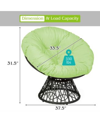 1 PC Rattan Papasan Chair  360-degree Swivel Ergonomic Chair