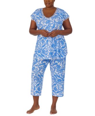 Ellen Tracy Plus Size 2 Pc. Cropped Paisley Pajamas Set Macy s