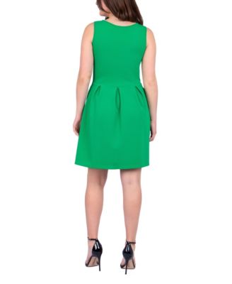 Women's Sleeveless Knee Pleated Pocket Dress