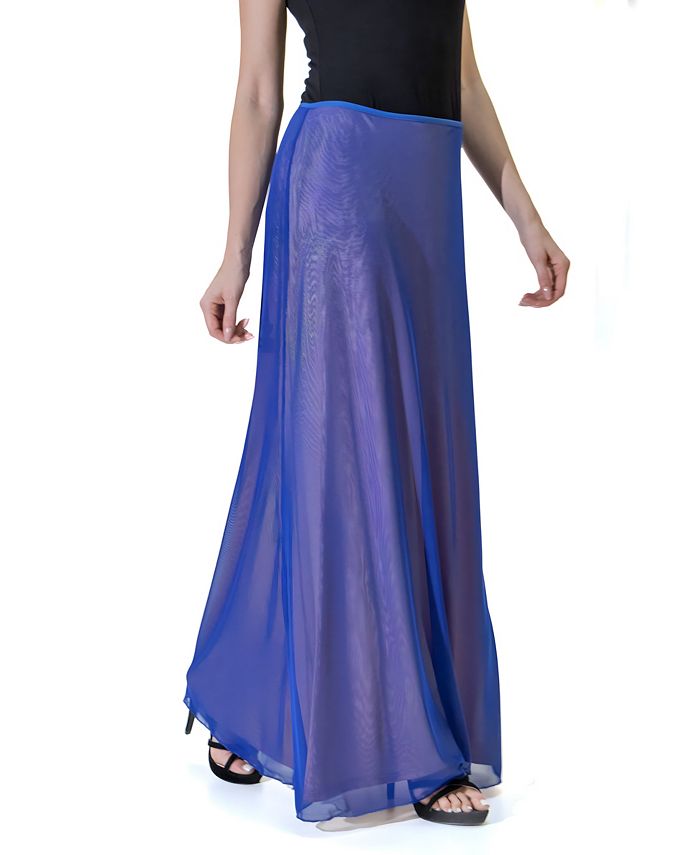 24seven Comfort Apparel Women's Elastic Waist Dressy Maxi Skirt - Macy's