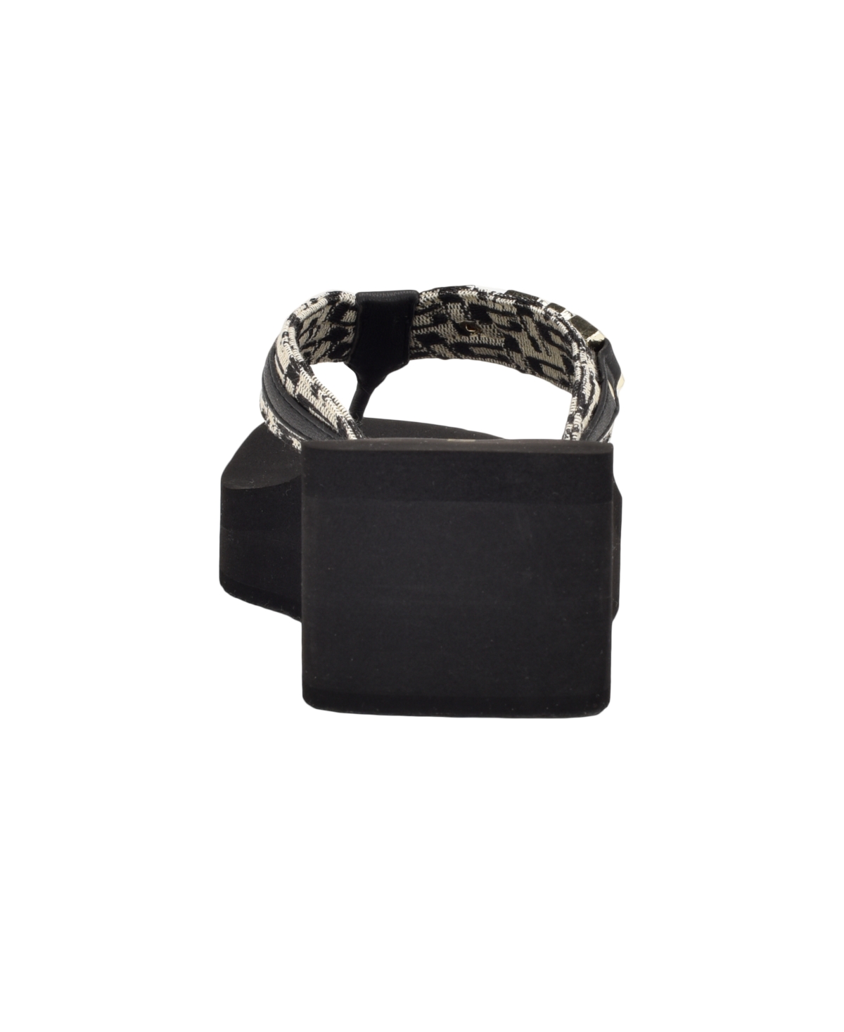 Guess Women's Ediva Wedges With Hardware And Heritage Logo Fabric Sandals In Black