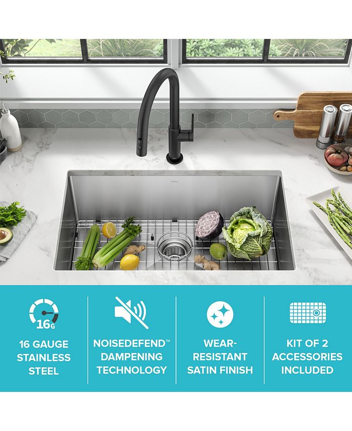 Kraus Standart PRO 30 in. 16 Gauge Undermount Single Bowl Stainless