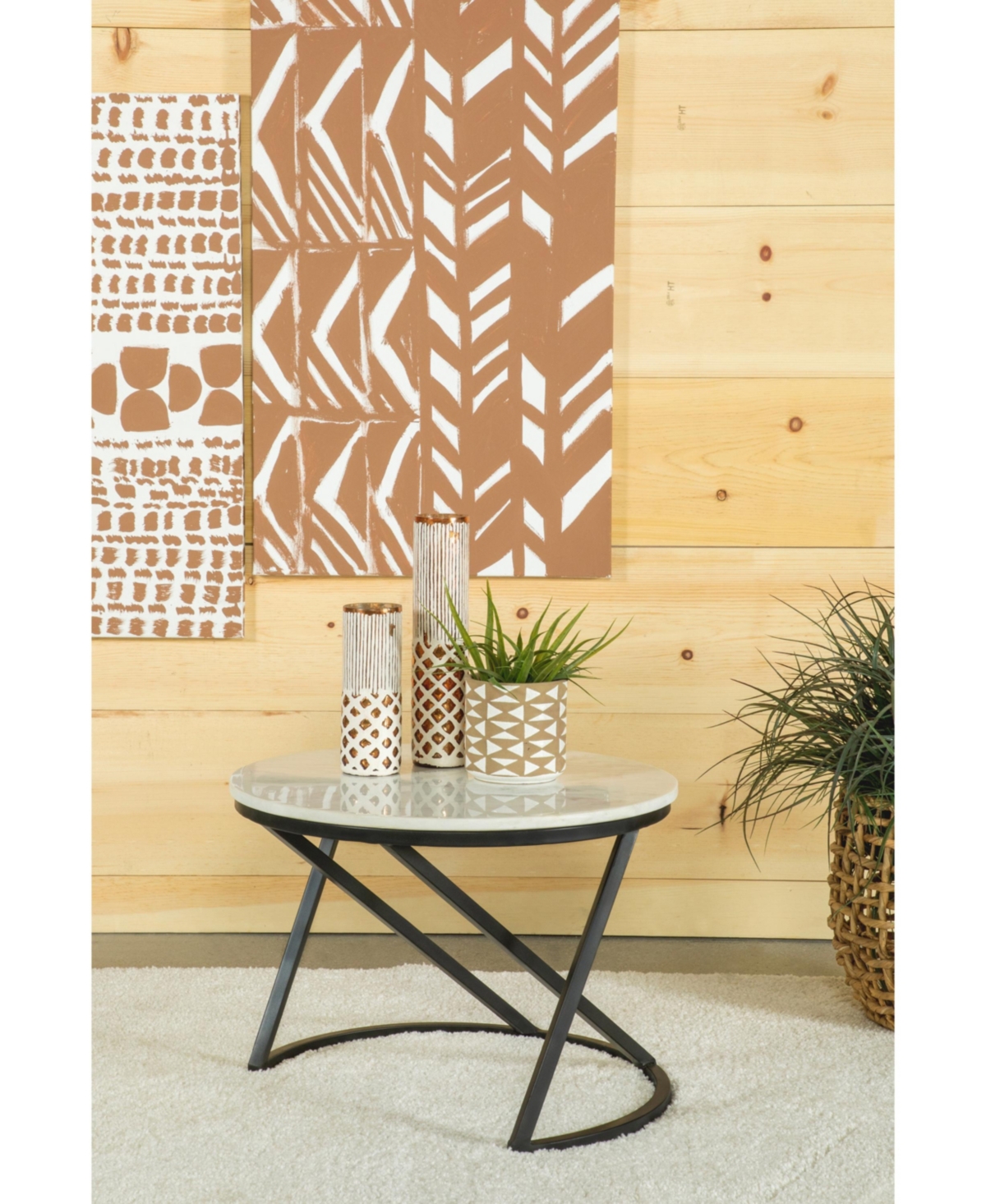 Coaster Home Furnishings 17.75" Marble Round Accent Table With Marble Top In Multi