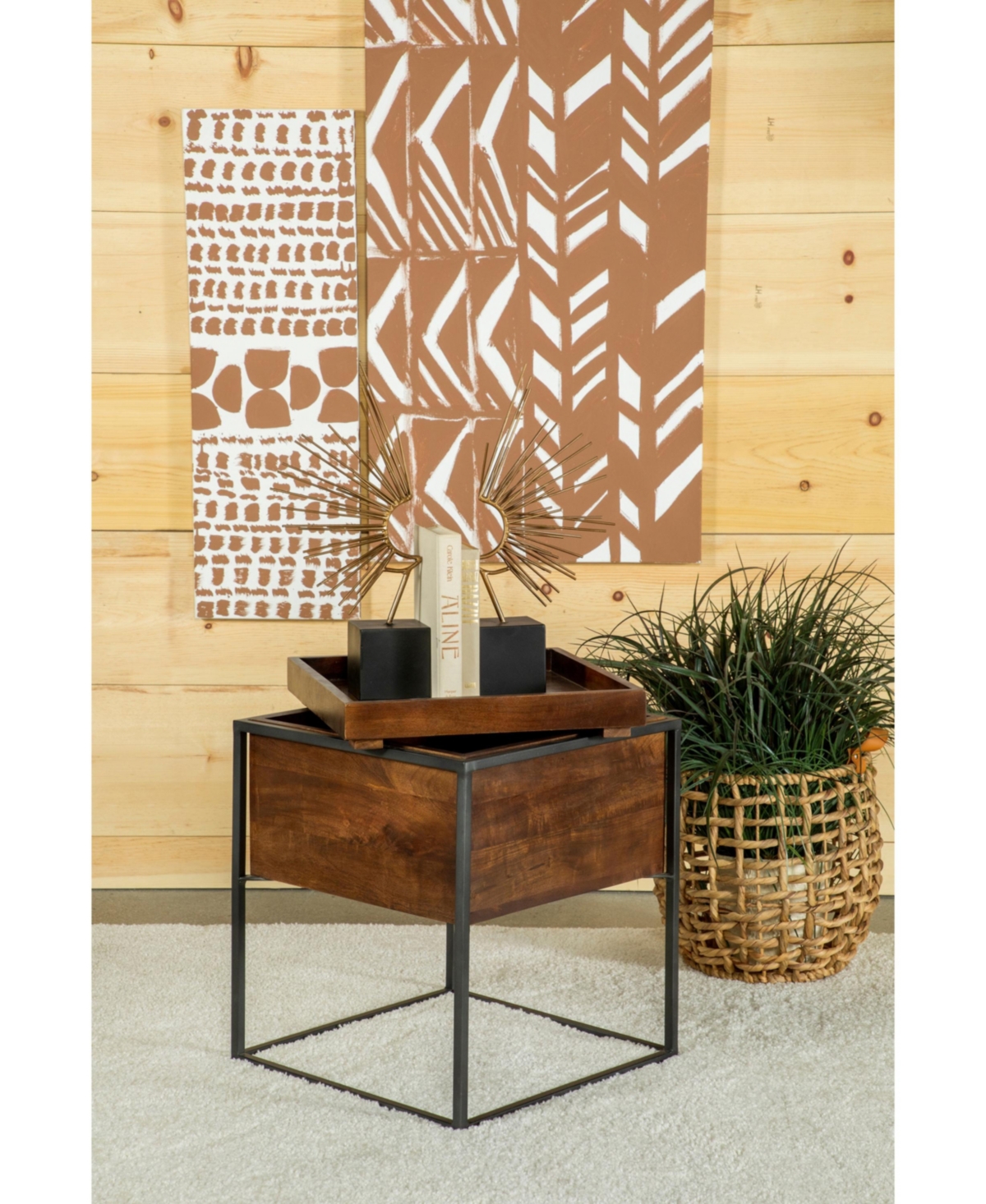 Coaster Home Furnishings Square Accent Table With Removable Top Tray