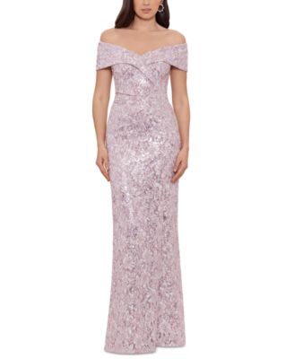 XSCAPE Petite Sweetheart-Neck Sequin Gown - Macy's