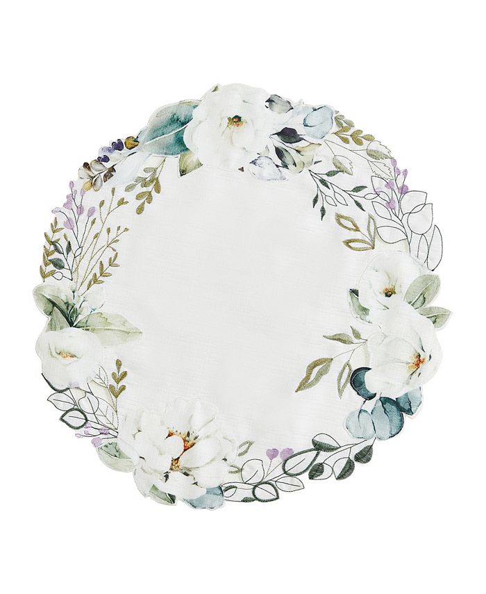 Elrene Ashland Eucalyptus Cutwork Fabric Round Placemat Macy's