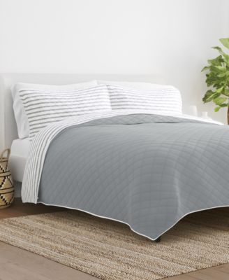 Summer Stripes Reversible 3-Pc. Lightweight Quilt Set, King/California King