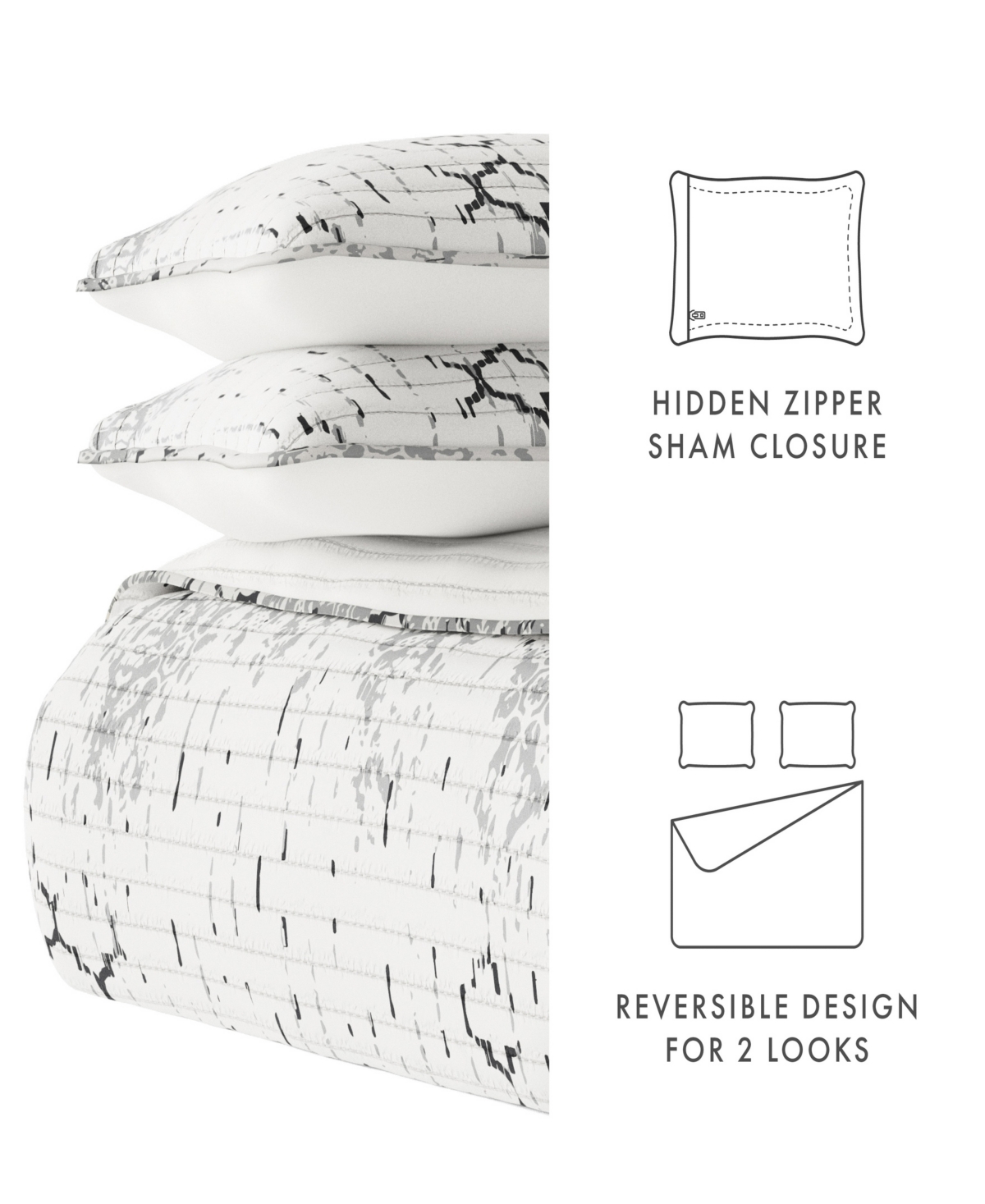 ienjoy Home All Season 2 Piece Distressed Aztec Reversible Quilt Set, Xl