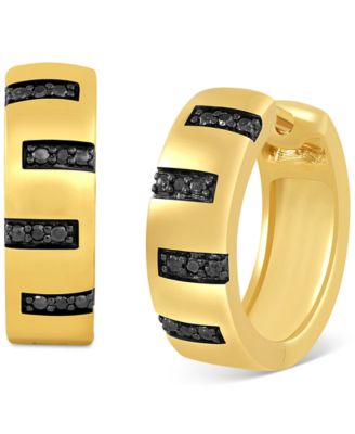 Men's Diamond Zigzag Small Hoop Earrings (1/20 ct. t.w.), 15mm (Also in Black Diamond)