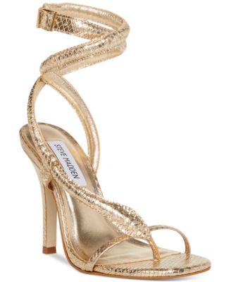 Steve Madden Women's Scalia Ankle-Wrap Thong Stiletto Sandals Macy's