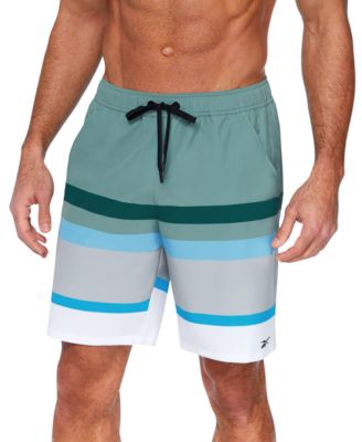 Reebok - Men's 9" Striped Core Volley Swim Shorts