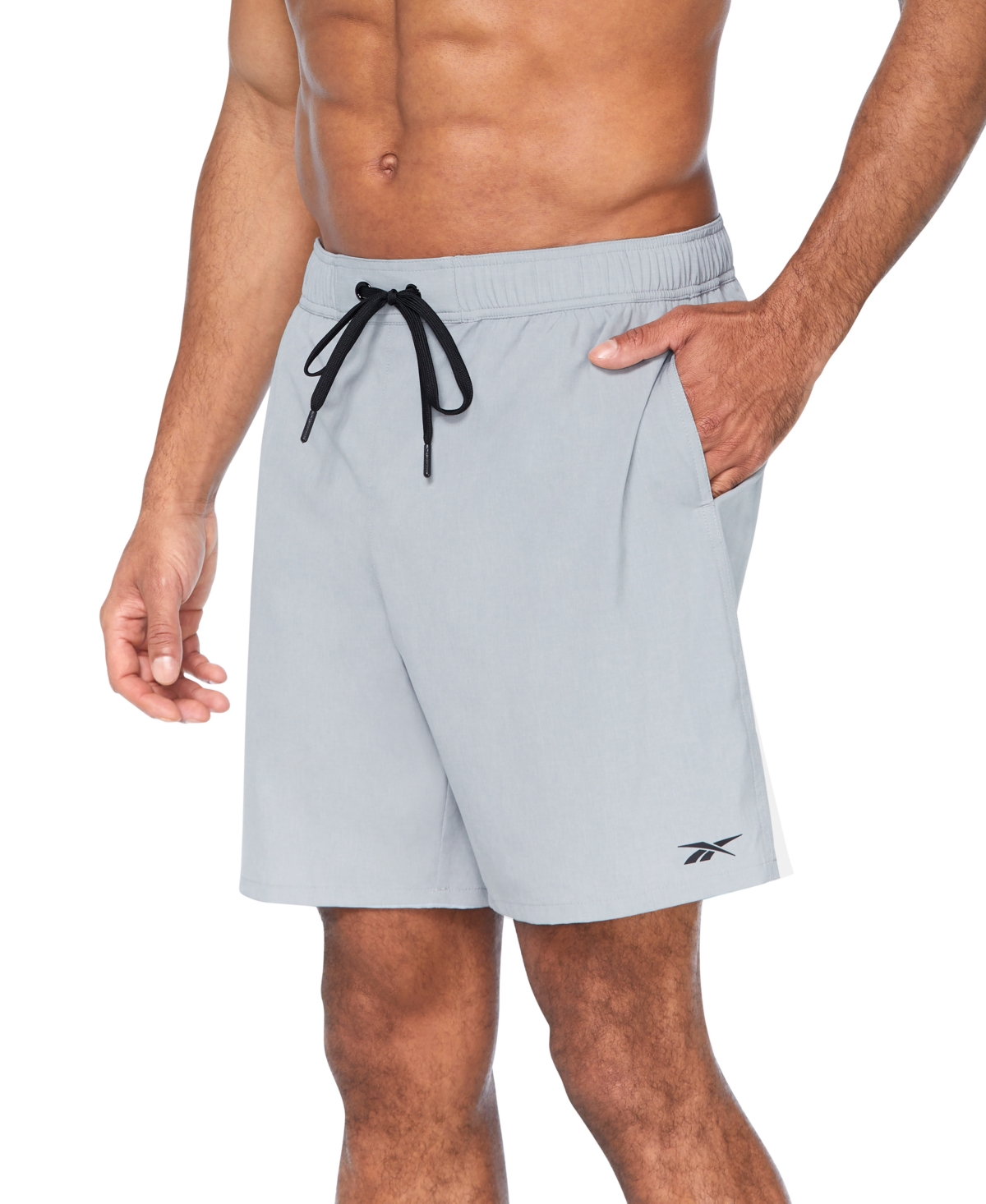 Shop Reebok Men's 7" Compression Hybrid Swim Shorts In Grey