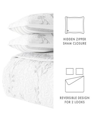 Sprouting Vines Stripe Reversible 2-Pc. Lightweight Quilt Set, Twin/Twin XL