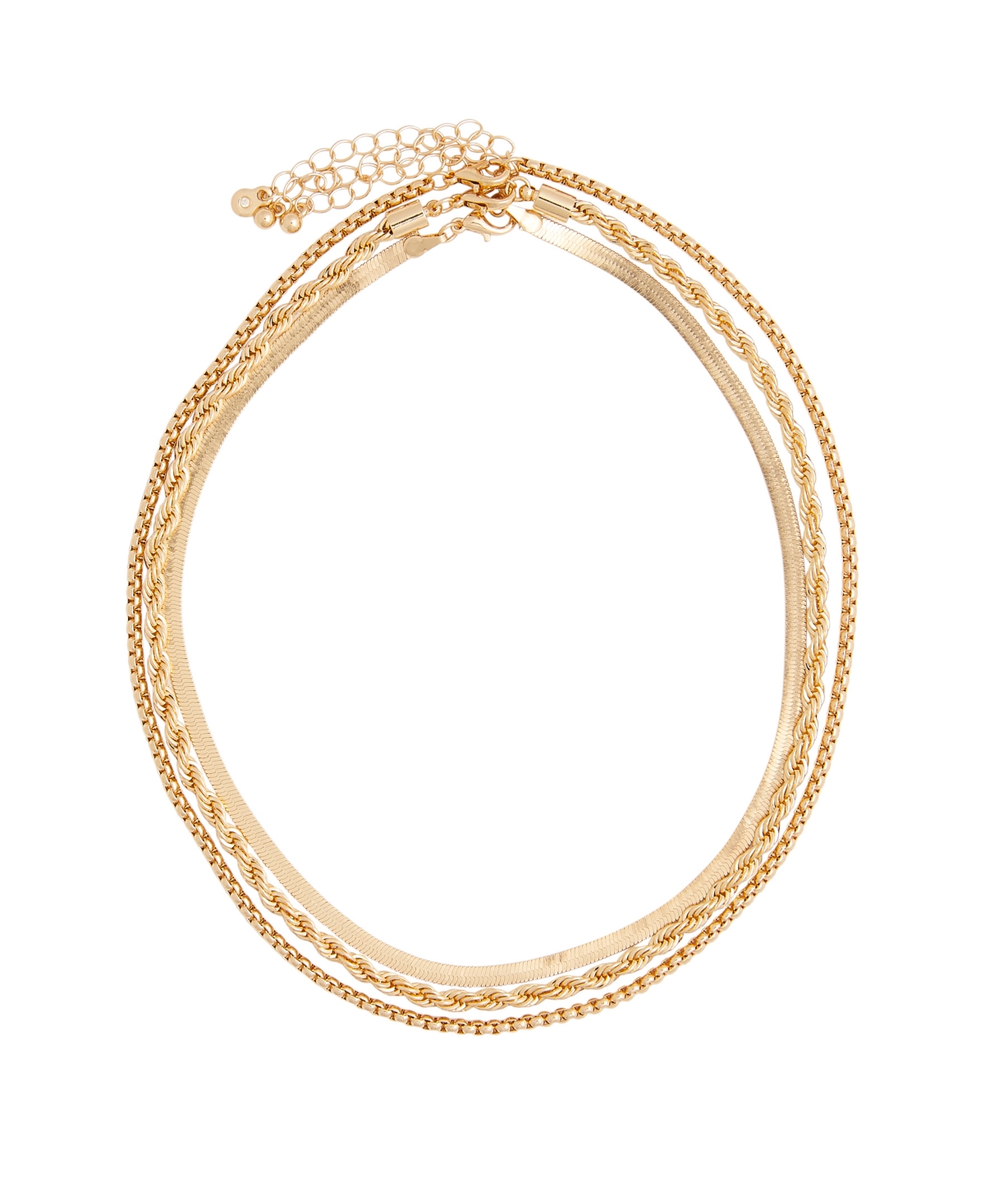 Dreamstate Herringbone Gold-Tone Layered Twist Chain Necklace