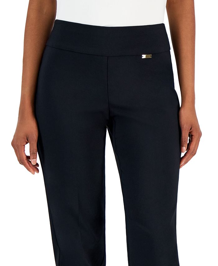 I.n.c. International Concepts Women's Tummy-control Pull-on Straight-leg  Pants, Created For Macy's In Costa Green