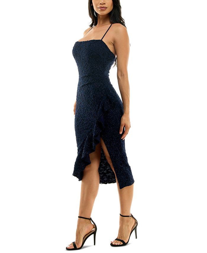 Emerald Sundae Juniors' GlitterStretchLace Ruffled Midi Dress Macy's