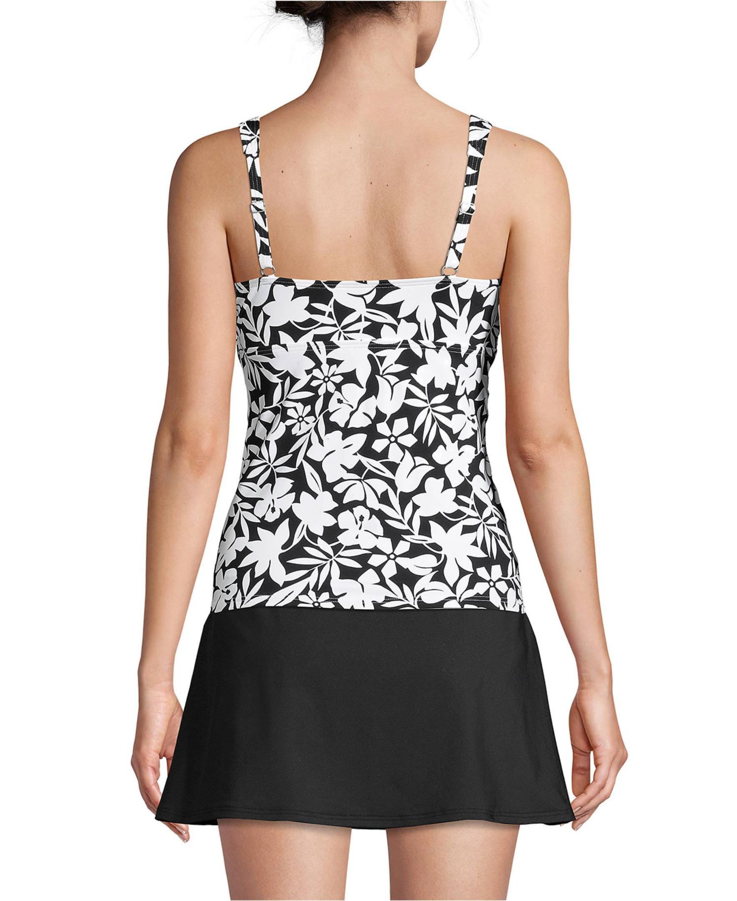Petite V-Neck Wrap Underwire Tankini Swimsuit Top Adjustable Straps