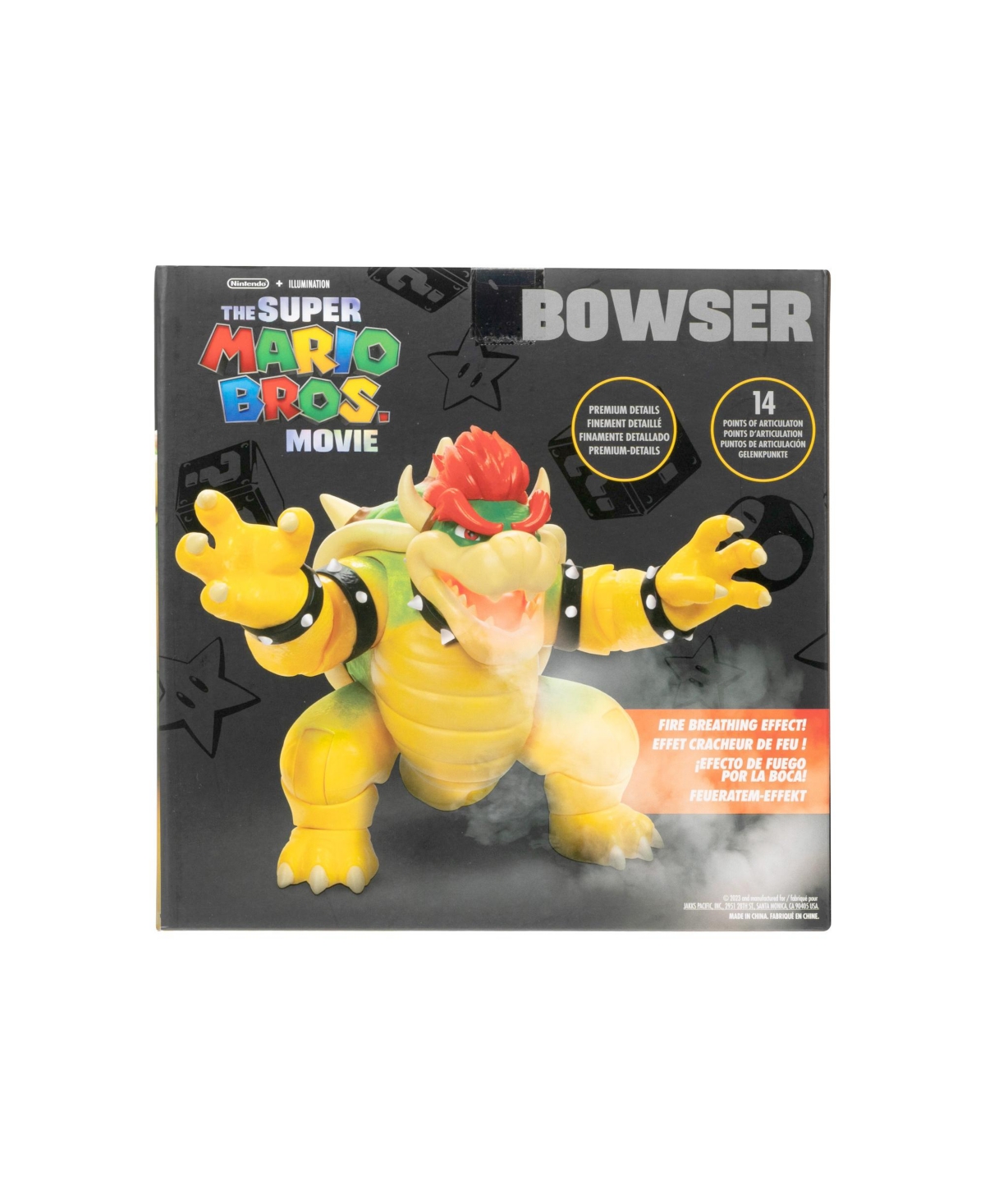 Super Mario 7" Bowser Figure With Fire Breathing Effect In Multicolor