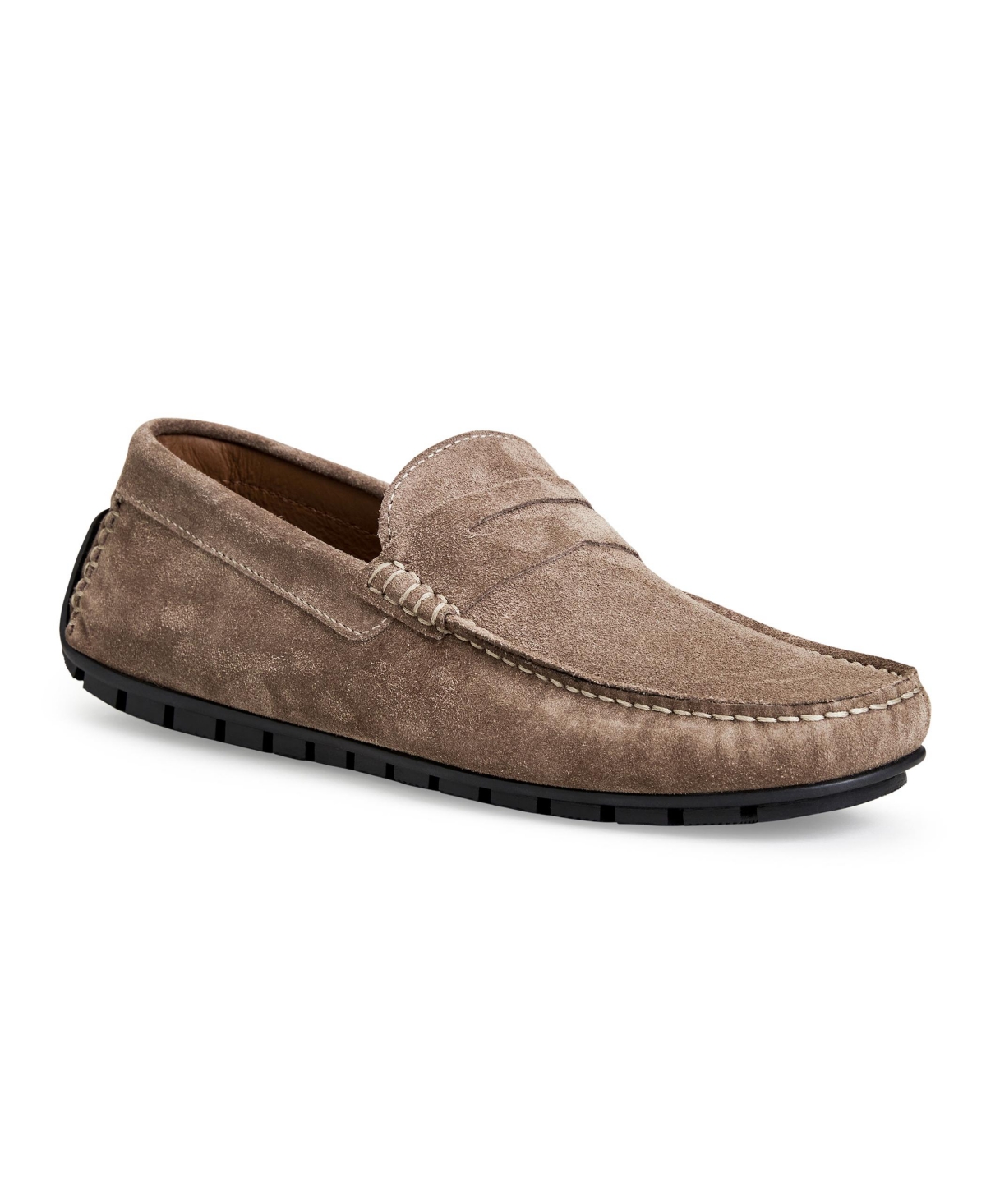 Shop Bruno Magli Men's Xane Slip On Driving Moccasin Shoes In Taupe Suede
