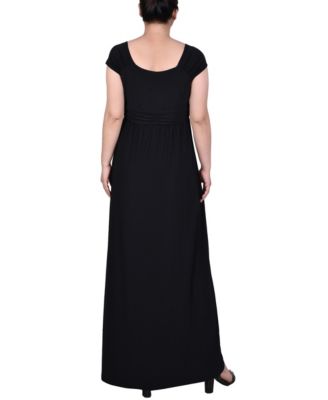 Petite Ruched Empire-Waist Maxi Dress