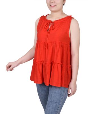 Petite Sleeveless Tiered Blouse