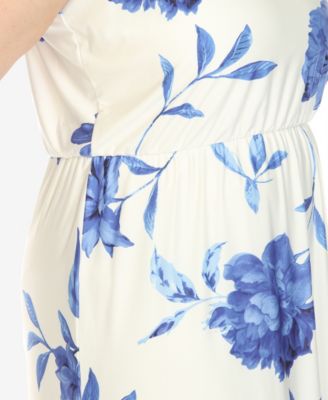 Plus Size Floral Strap Maxi Dress