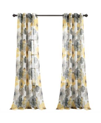 Lush Decor Leah Floral Sheer Window Curtain Panels Pair 52"W x 84"L Red & Orange - Floral Curtains for Bedroom - Sheer Curtains for Living Room