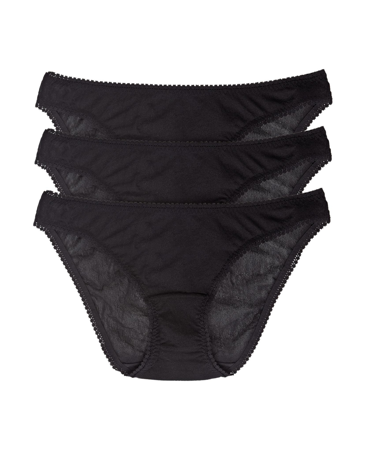 On Gossamer Women's Mesh Hip Bikini Panty, Pack Of 3 3202p3 In Black