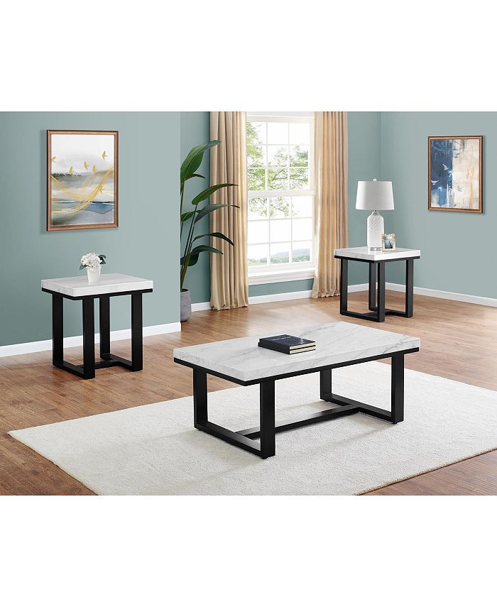 Furniture Steve Silver Lucca 48" Marble Top Cocktail Table - Macy's