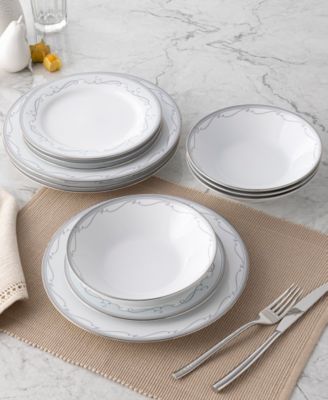 Satin Flourish Set of 4 Dinner Plates, 10.50"