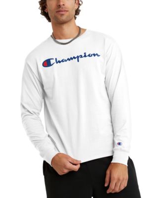 Link medier fejl Champion Men's Script-Logo Long Sleeve Tshirt - Macy's