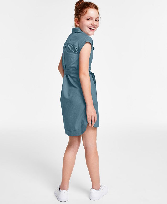 Calvin Klein Big Girls Chambray Shirtdress - Macy's
