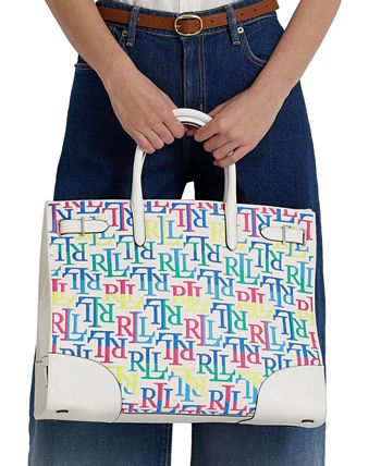 Lauren Ralph Lauren Canvas Large Devyn Tote Bag - Macy's