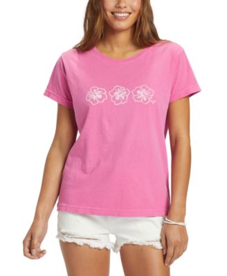 Roxy Juniors' Happy Hibiscus Boyfriend T-Shirt Macy's