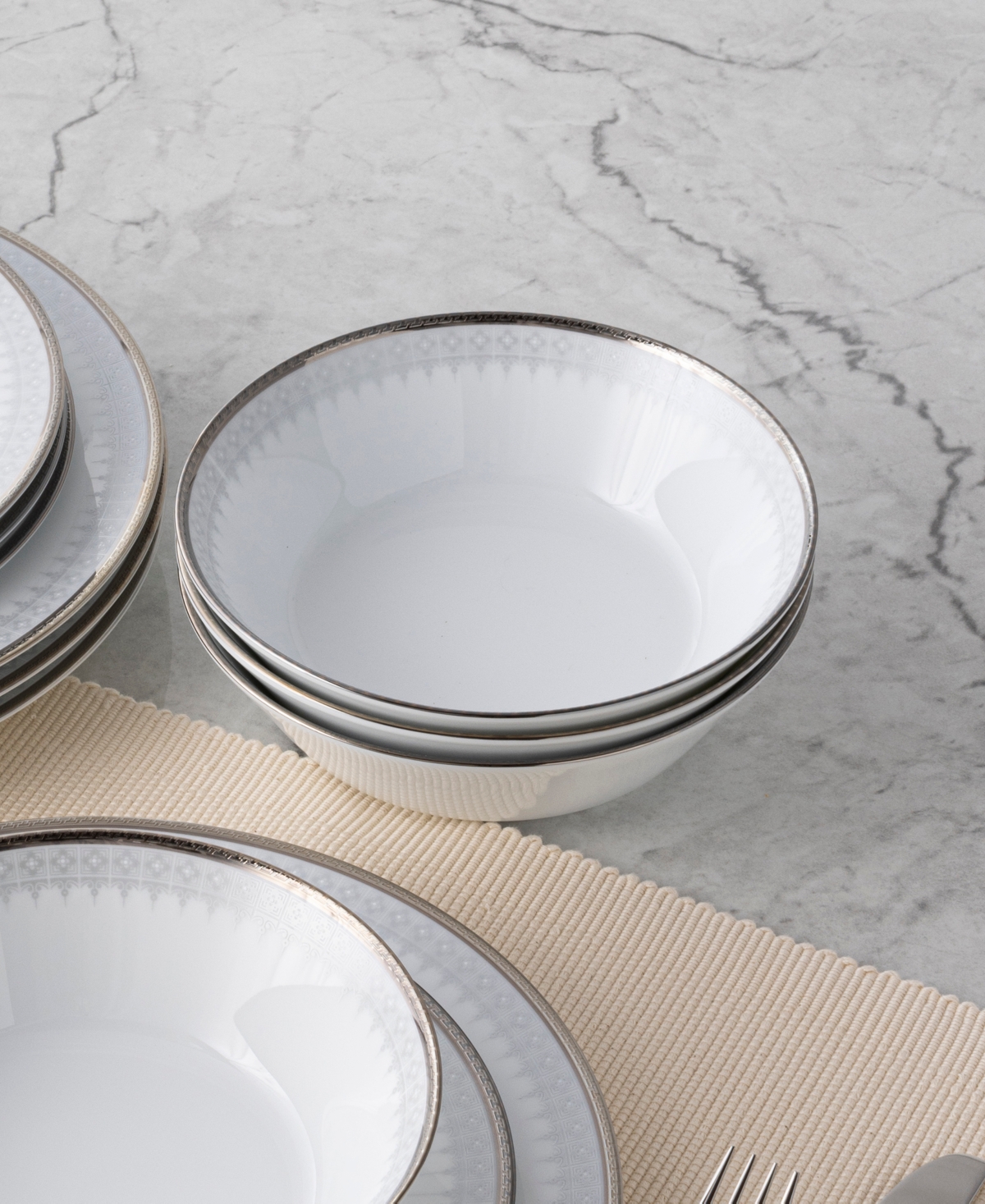 Noritake Silver Colonnade 12 Piece Set, Service for 4