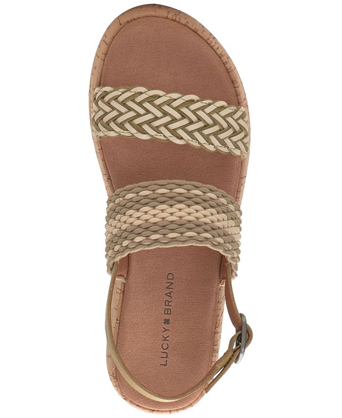 Lucky Brand Women's Jadiel Woven Strappy Slingback Platform Sandals ...