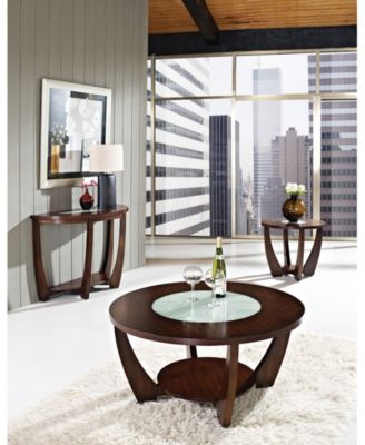 Steve Silver Rafael 39.5" Round Merlot Wood Cocktail Table with Casters