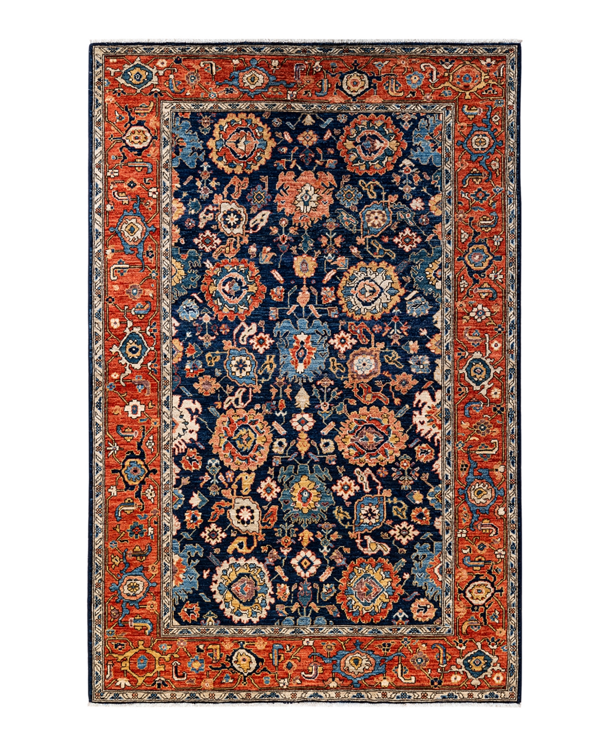 Adorn Hand Woven Rugs Serapi M1982 3'2" X 5'3" Area Rug In Blue